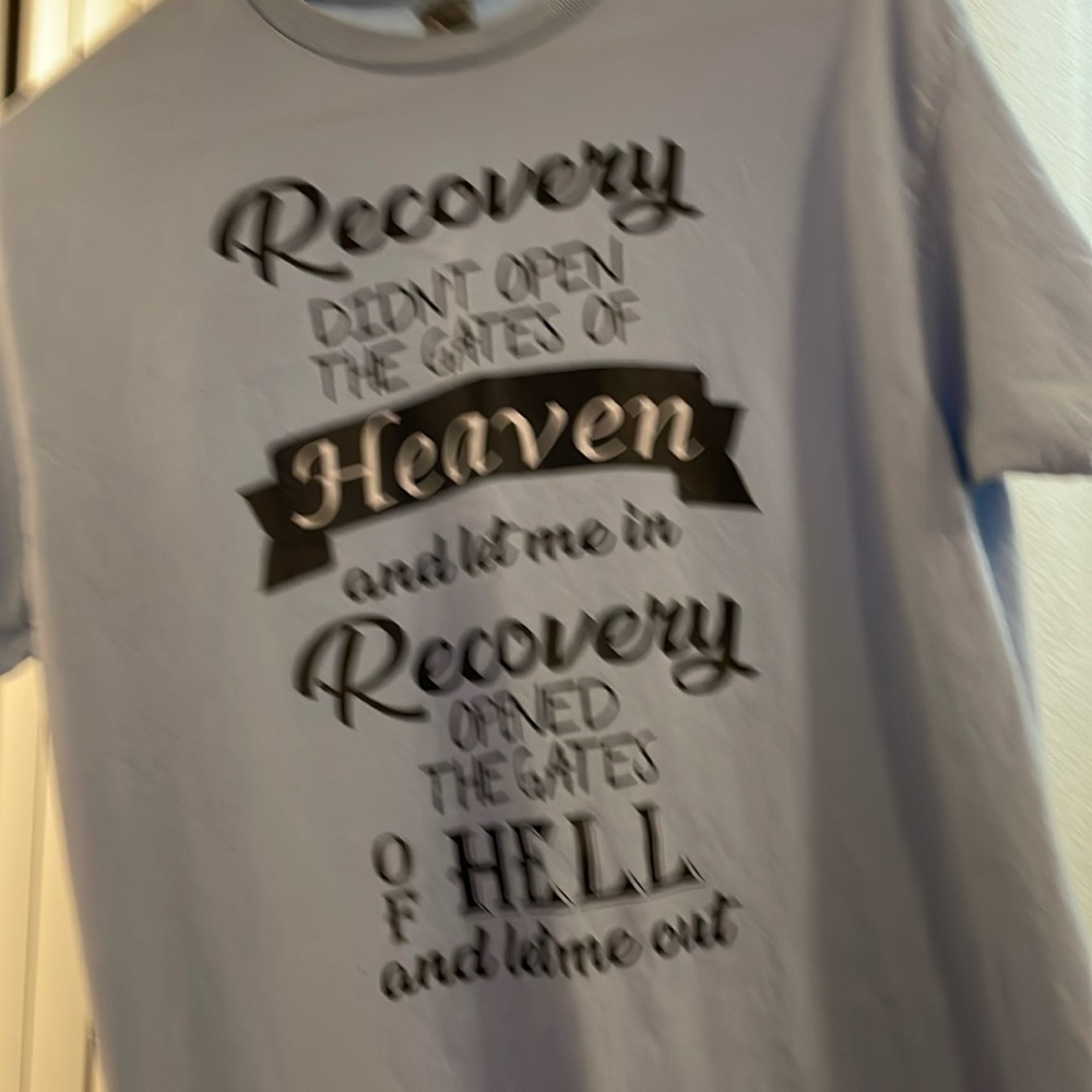 A deep message but to the point. Only worn once or twice.